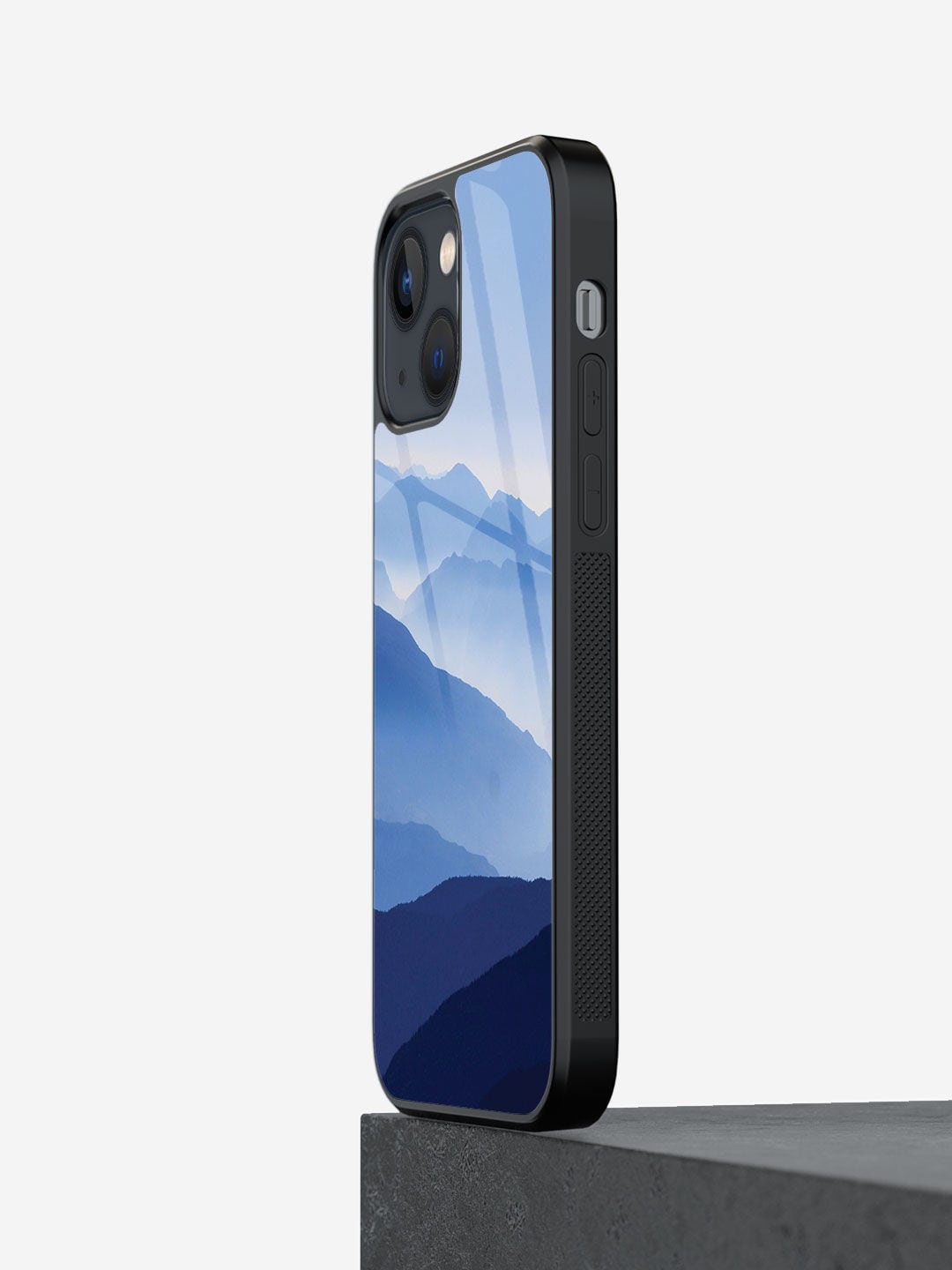 

macmerise iPhone 13 Mini The High Mountains Design Printed Glass Mobile Back Case, Blue