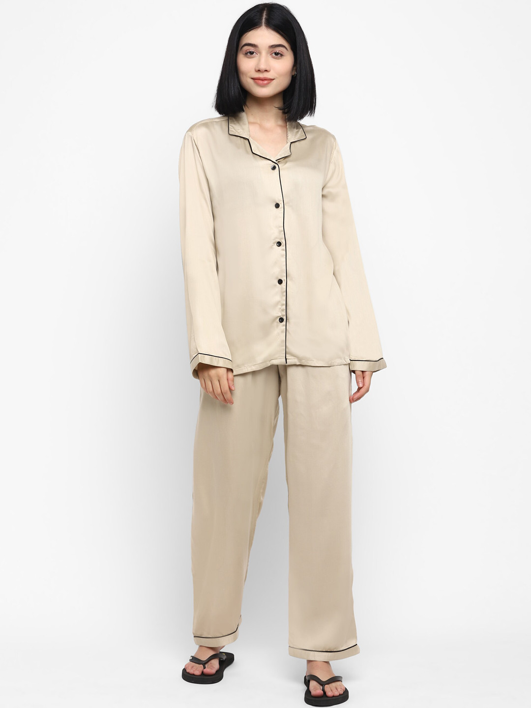 

shopbloom Satin Night suit, Champagne