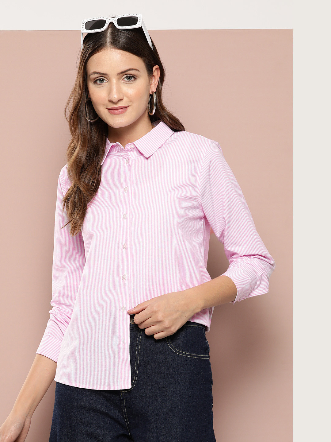 

Harvard Pure Cotton Striped Casual Shirt, Pink