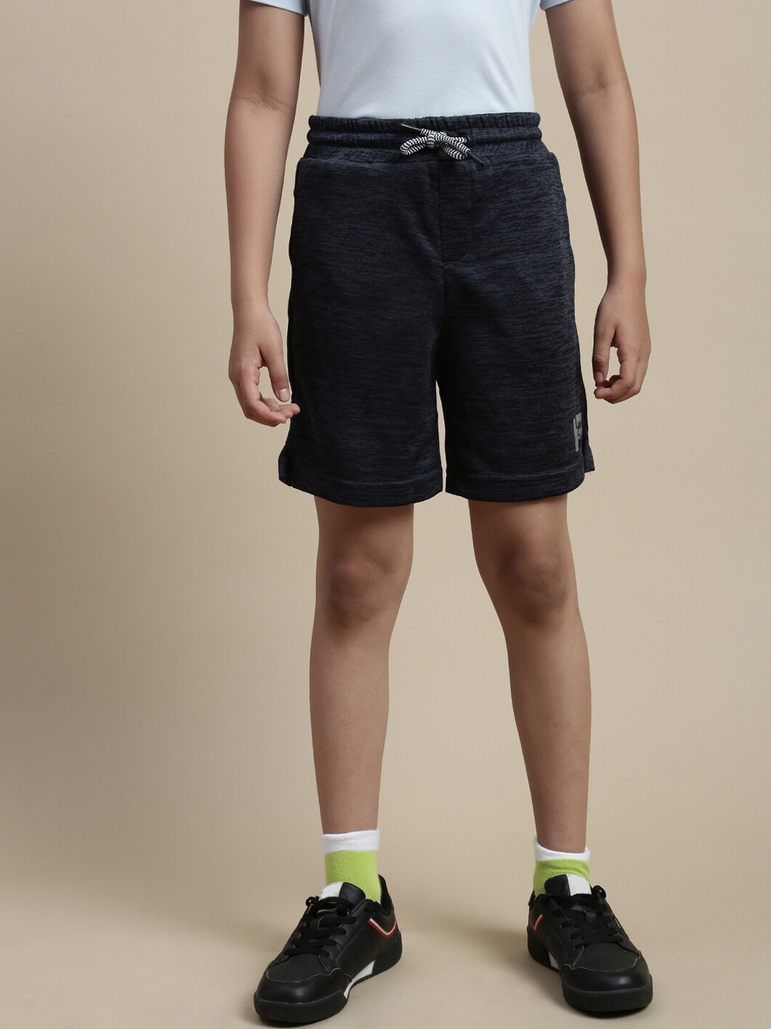 PIPIN Boys Mid-Rise Sports Shorts, Navy blue