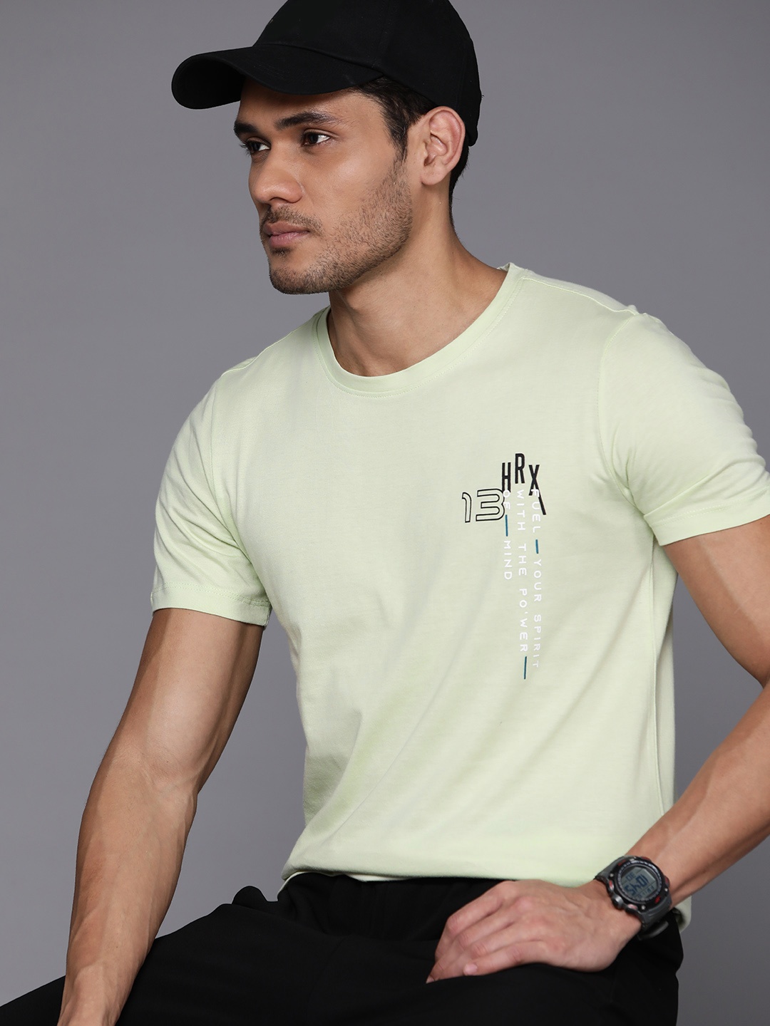 

HRX by Hrithik Roshan Pure Cotton Relaxed Fit T-shirt, Green