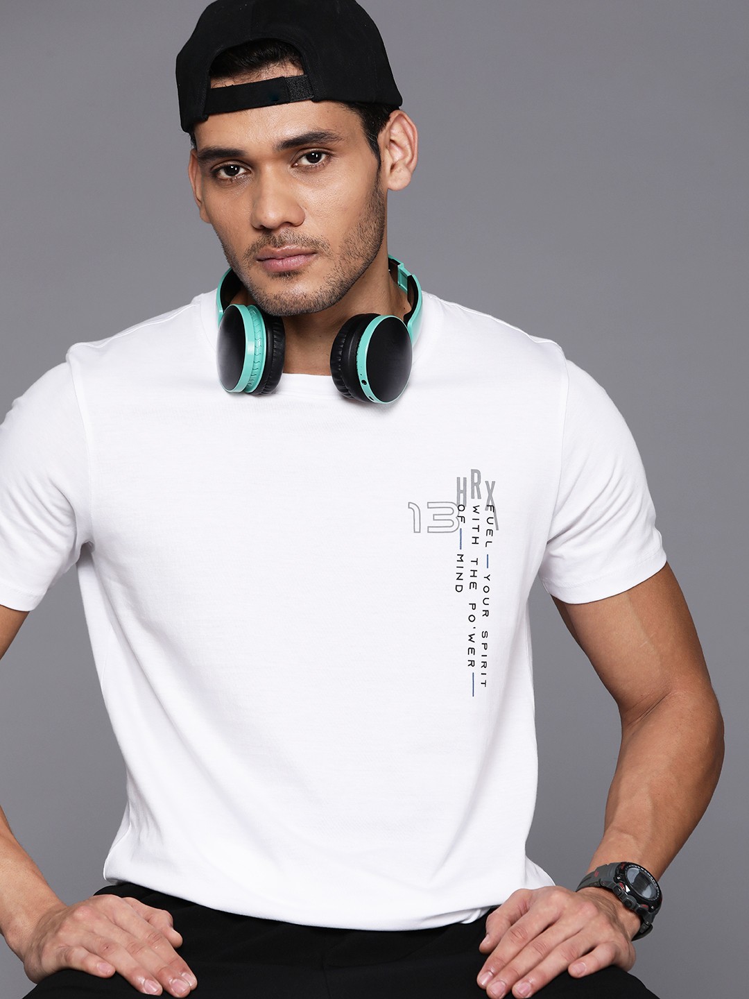 

HRX by Hrithik Roshan Pure Cotton Relaxed Fit T-shirt, White