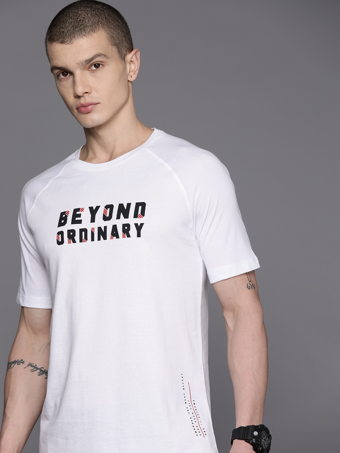 

HRX by Hrithik Roshan Printed Pure Cotton Lifestyle T-shirt, White