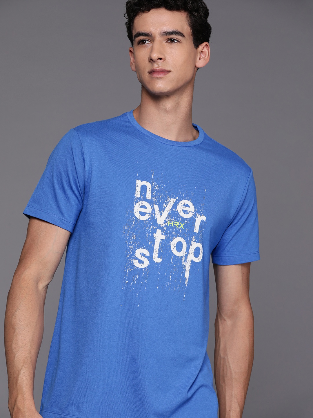 

HRX by Hrithik Roshan Men Typography Printed T-shirt, Blue