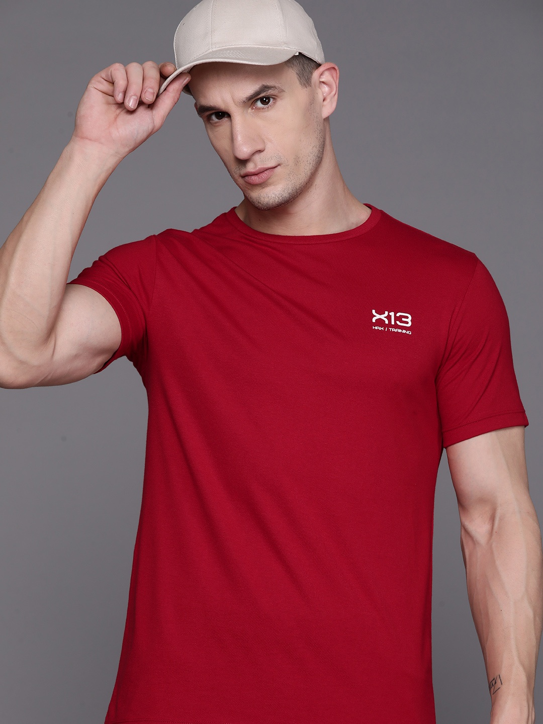 

HRX by Hrithik Roshan Men Rapid-Dry Training T-shirt, Red