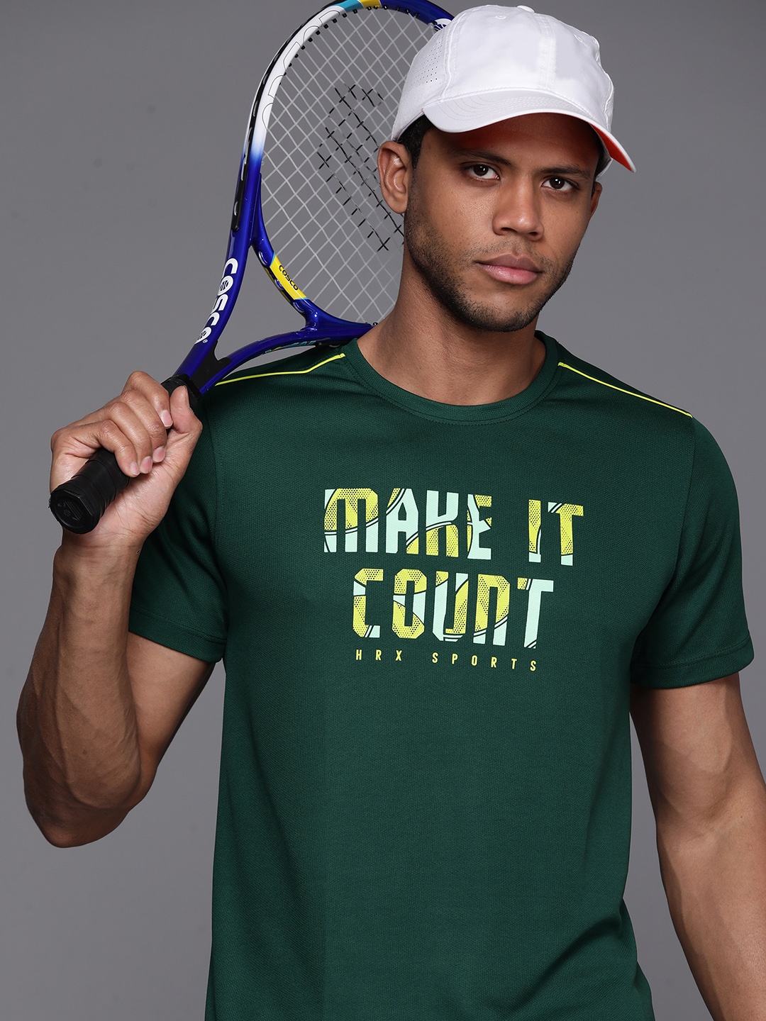 

HRX by Hrithik Roshan Rapid Dry Printed Sports T-shirt, Green