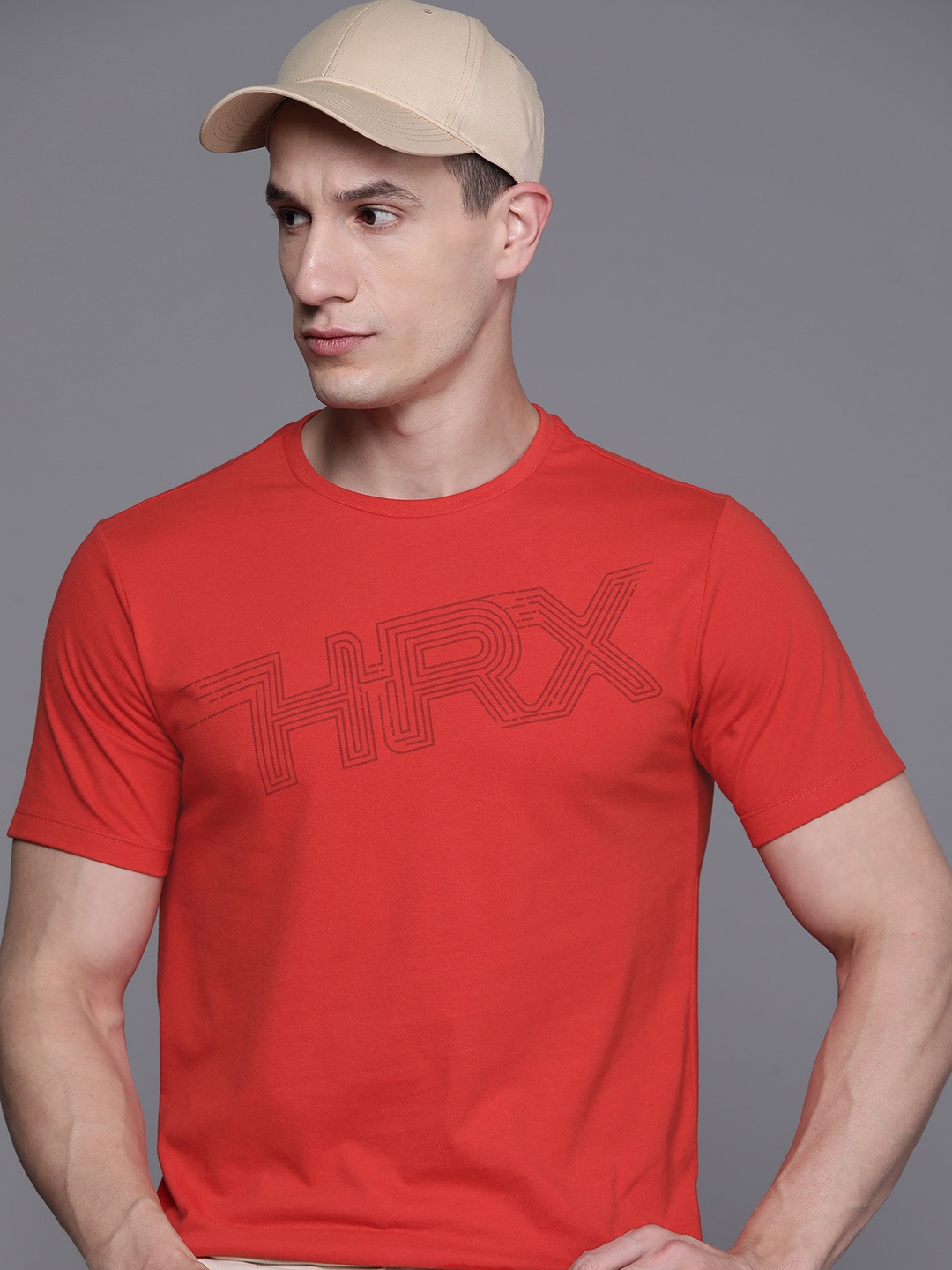 

HRX by Hrithik Roshan Men Brand Logo Printed T-shirt, Red