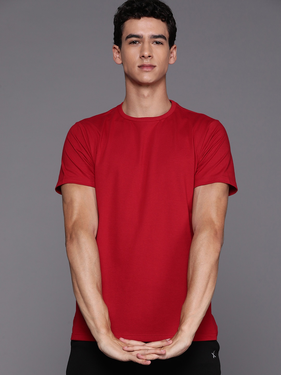 

HRX by Hrithik Roshan Men Rapid-Dry Training T-shirt, Red