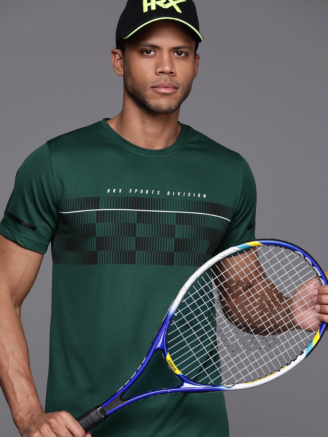 

HRX by Hrithik Roshan Rapid Dry Printed Sports T-shirt, Green