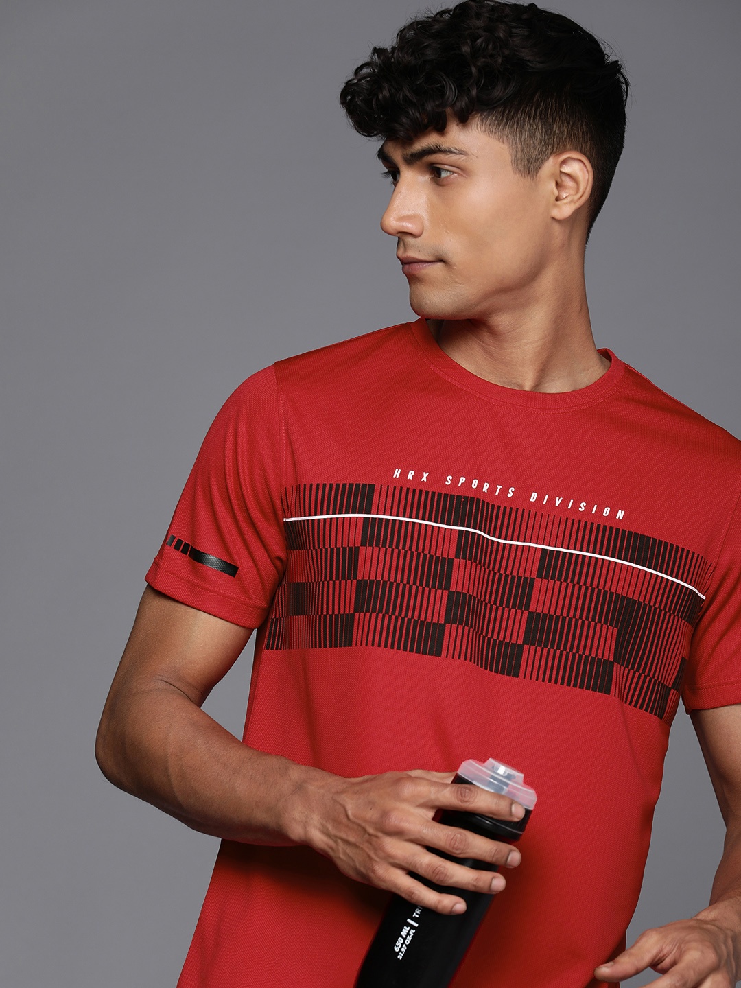 

HRX by Hrithik Roshan Rapid Dry & Antibacterial Finish Printed Sports T-shirt, Red