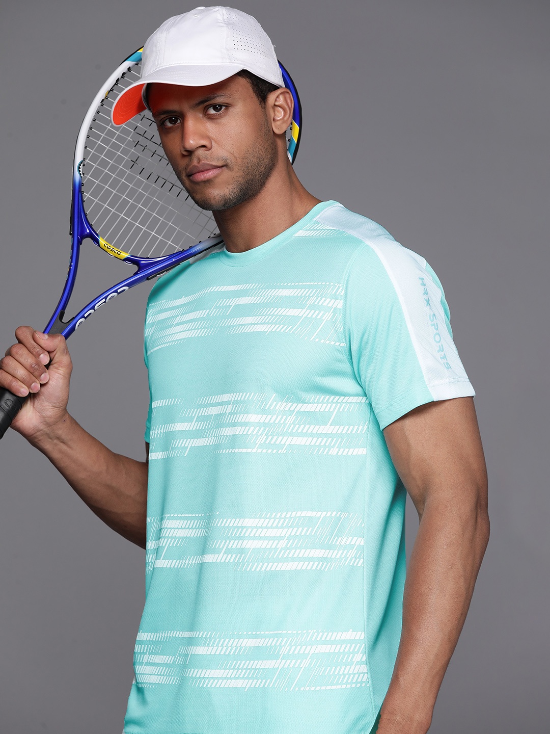 

HRX by Hrithik Roshan Rapid Dry Printed Sports T-shirt, Blue