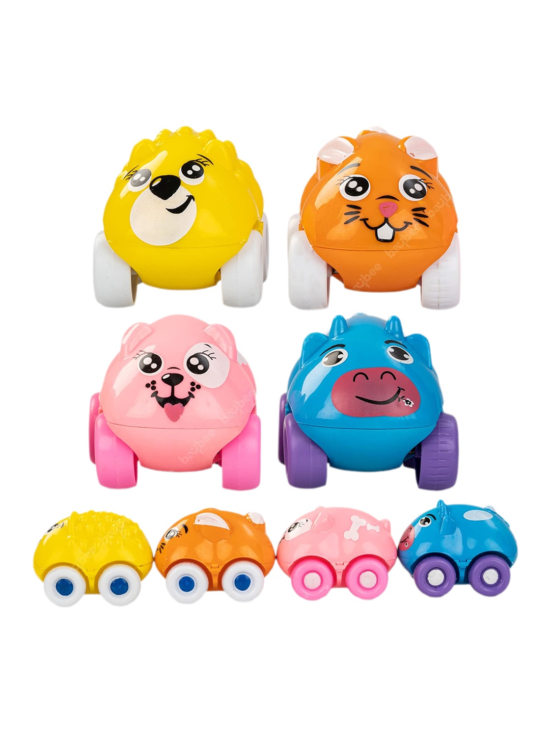 

BAYBEE Set Of 4 Cartoon Animal Train Toys, Yellow