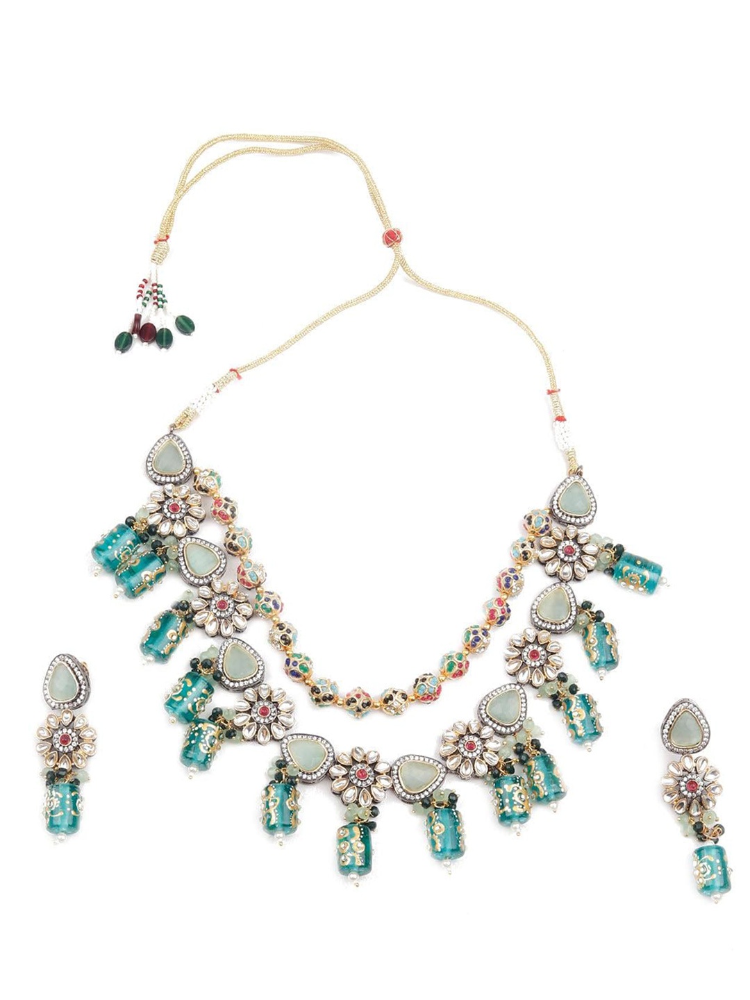 

ODETTE Gold-Plated Stone-Studded Jewellery Set