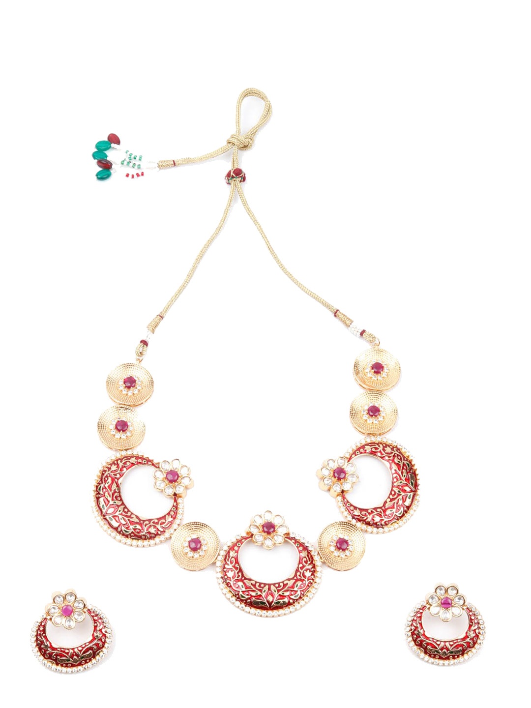 

ODETTE Gold-Plated Stone-Studded Jewellery Set