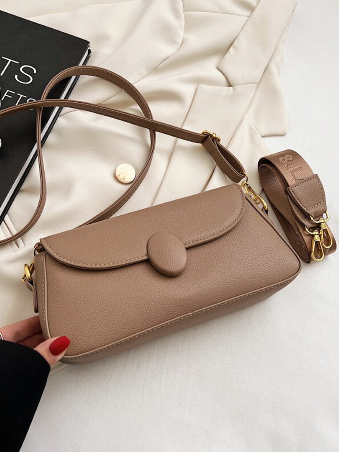

Diana Korr PU Structured Shoulder Bag, Khaki