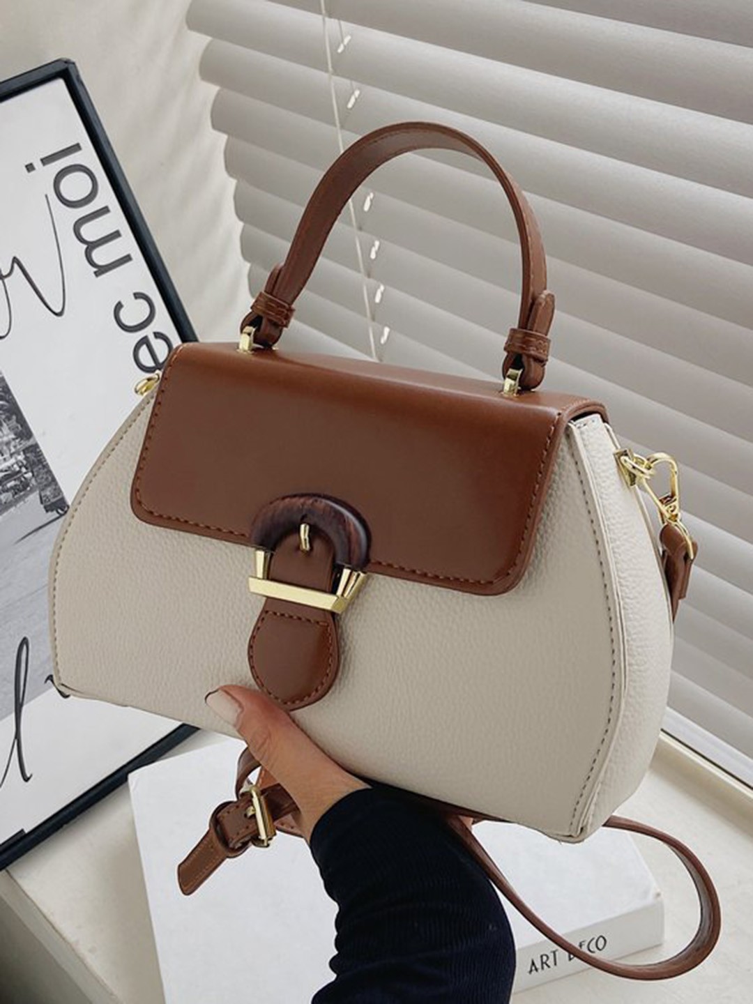 

Diana Korr White PU Structured Sling Bag with Quilted