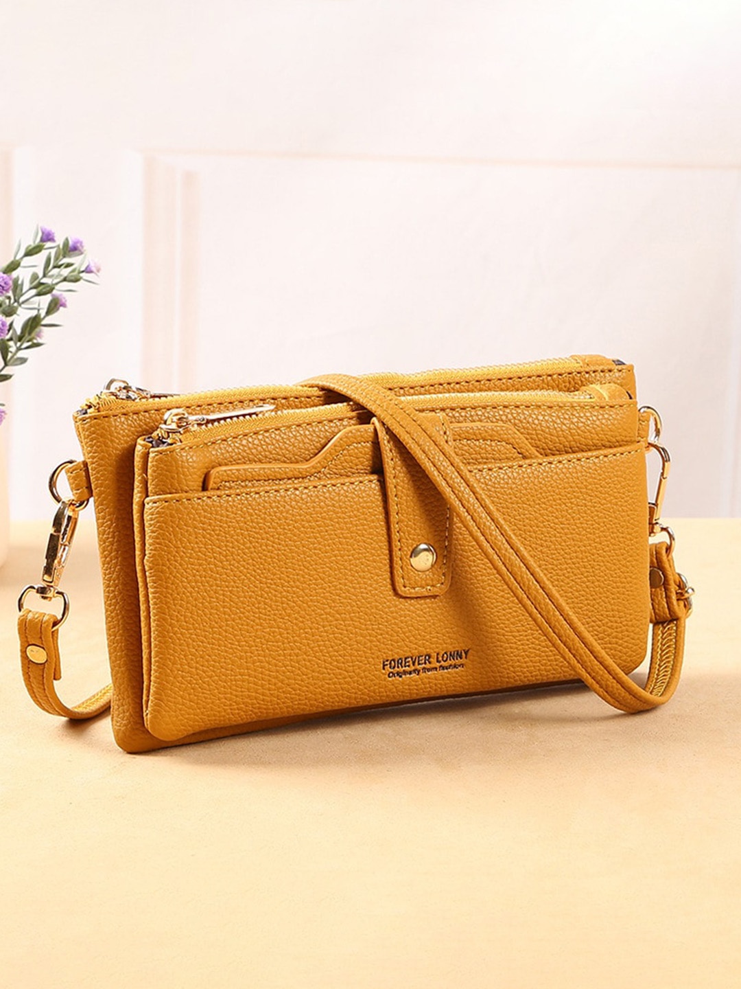 

Diana Korr Textured Oversized Structured Sling Bag, Yellow