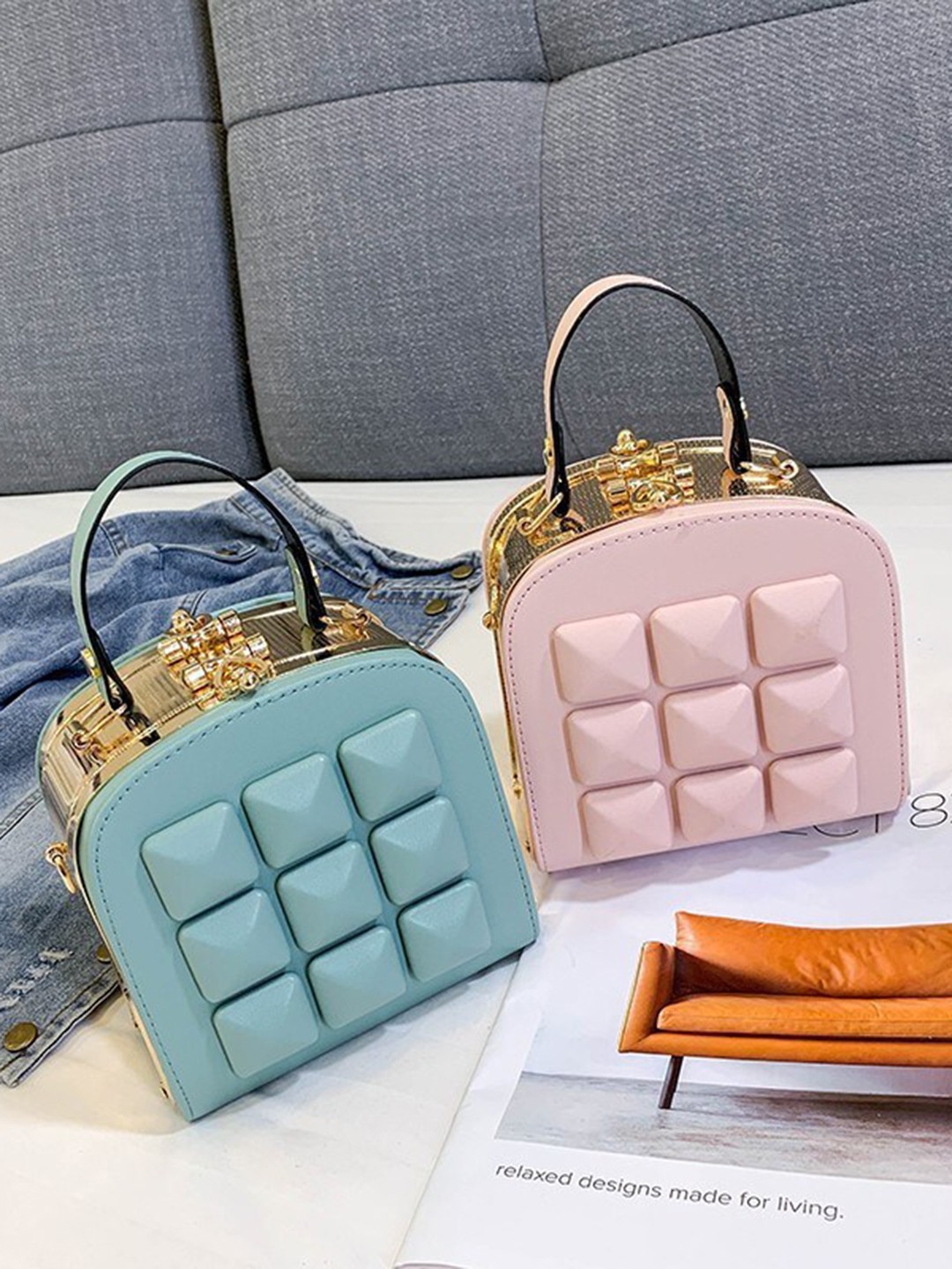 

Diana Korr PU Structured Handheld Bag, Peach