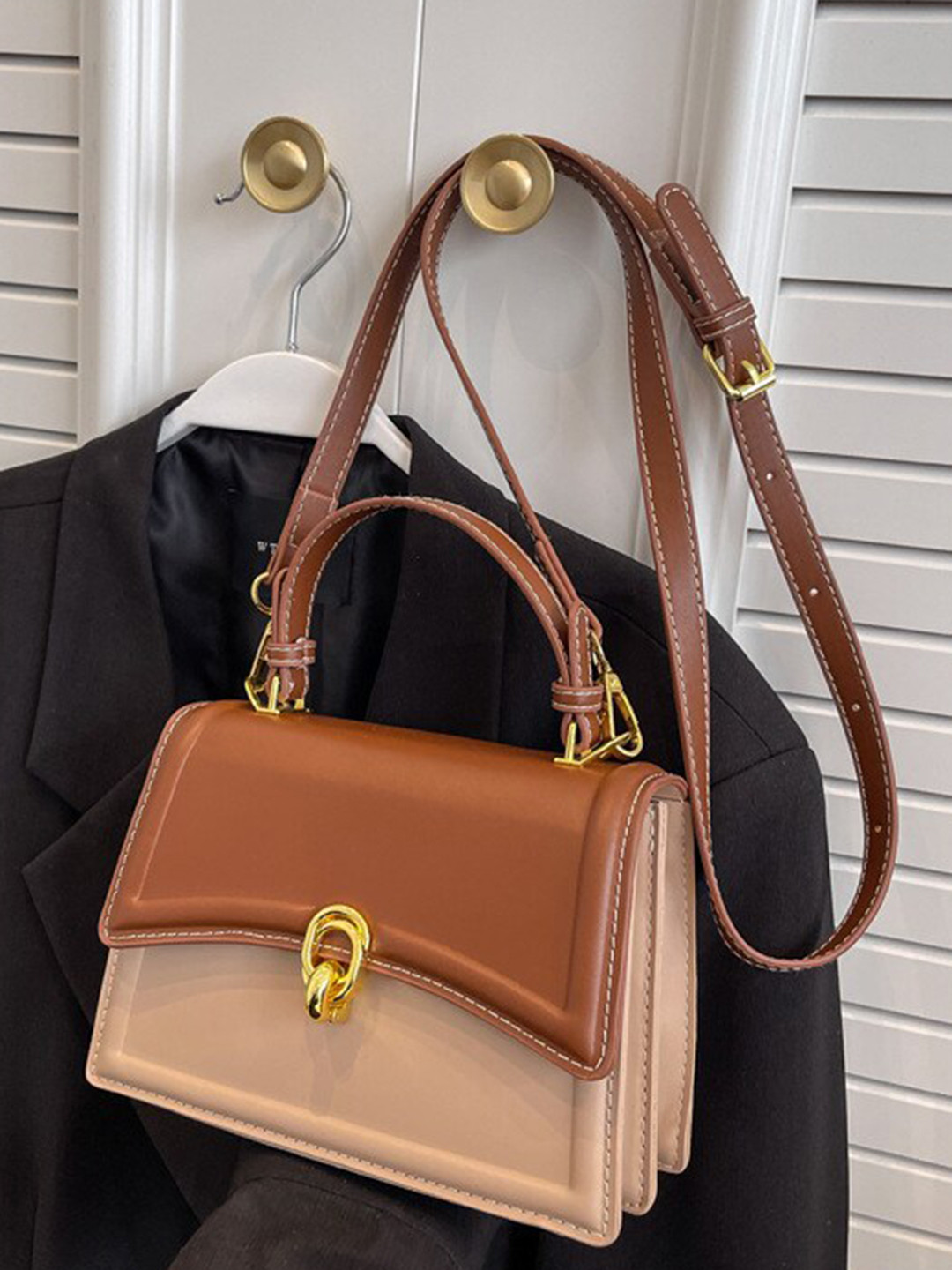 

Diana Korr PU Structured Sling Bag, Tan