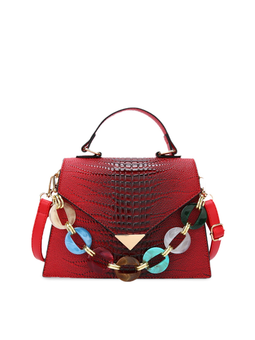 

Diana Korr Textured PU Bowling Satchel, Red