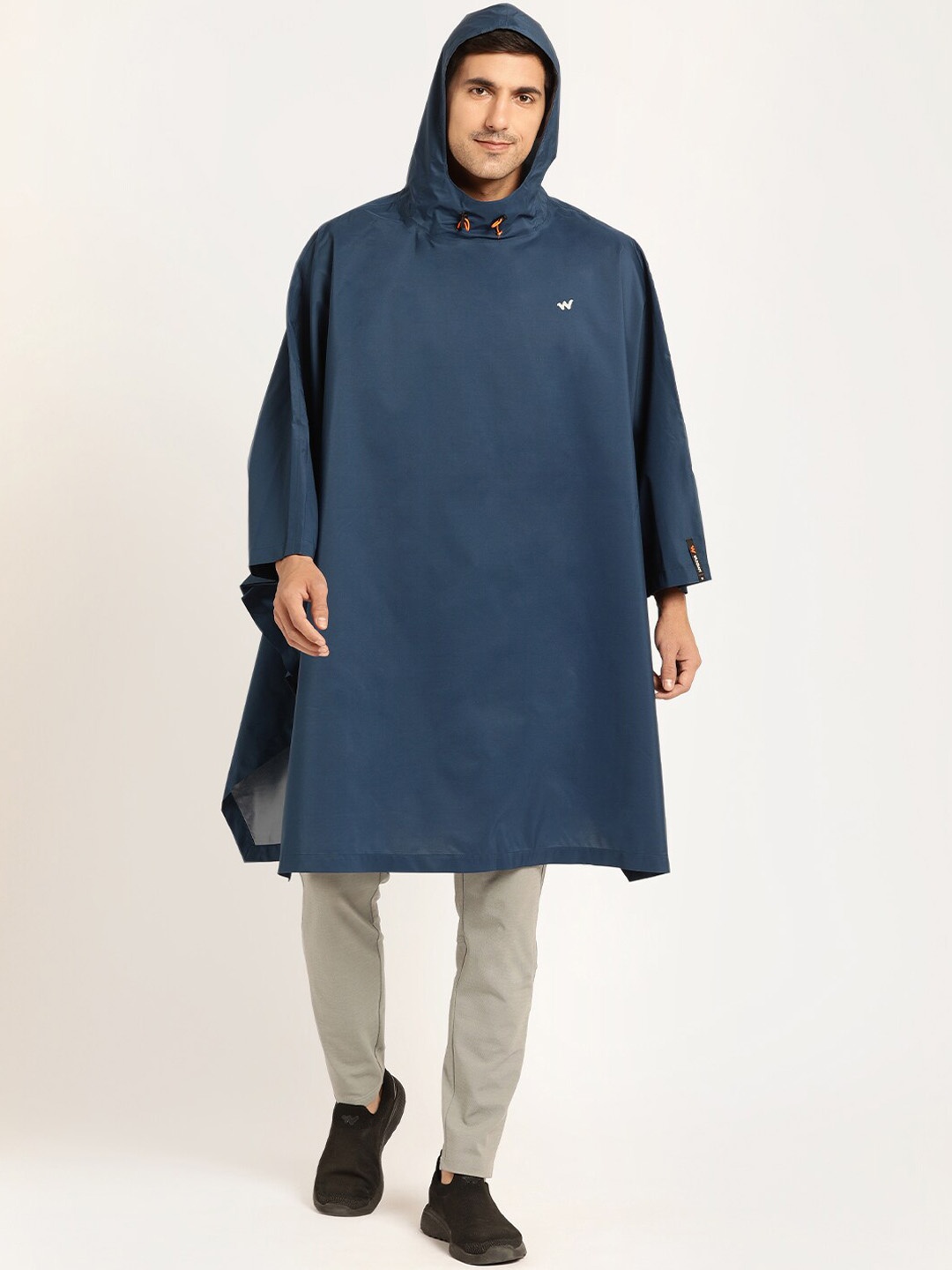 

Wildcraft Hooded Poncho Style Rain Jacket, Navy blue