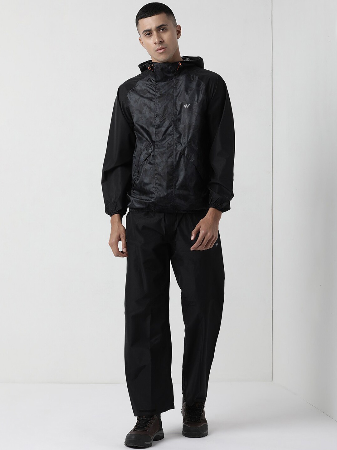 

Wildcraft Hypa-Dry Technology & Waterproof Hooded Rain Suit, Black