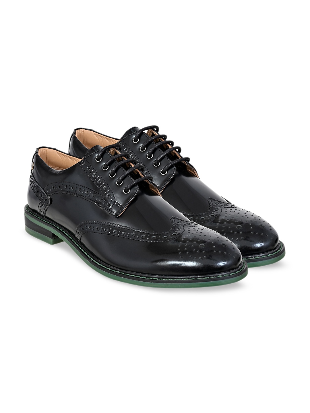 

HX London Men Textured Formal Brogues, Black