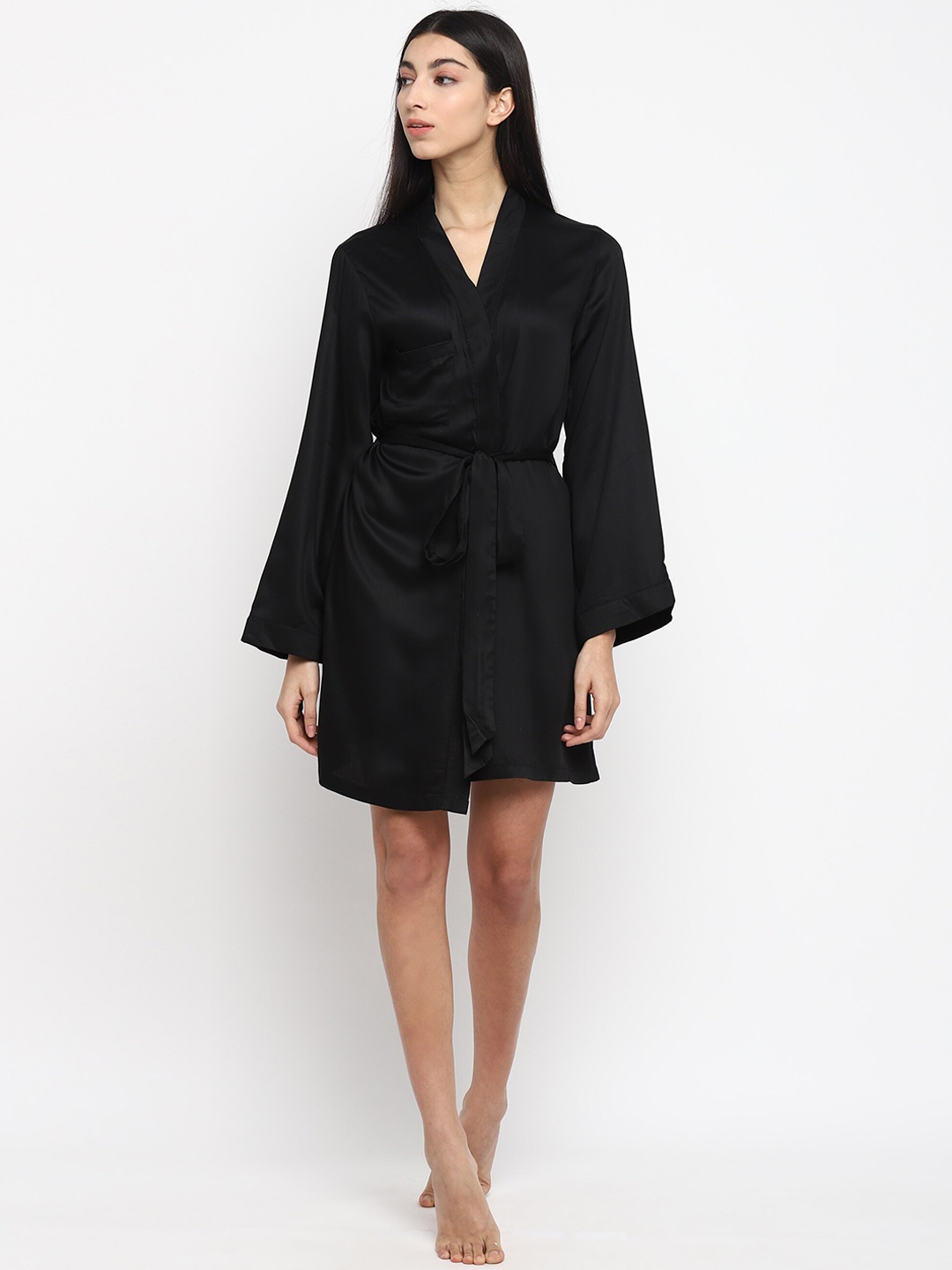 

shopbloom Kimono Robe With Belt, Black