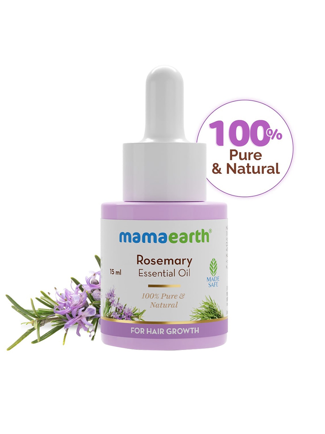 

Mamaearth 100% Pure & Natural Rosemary Essential Oil for Hair Growth - 15 ml, Lavender