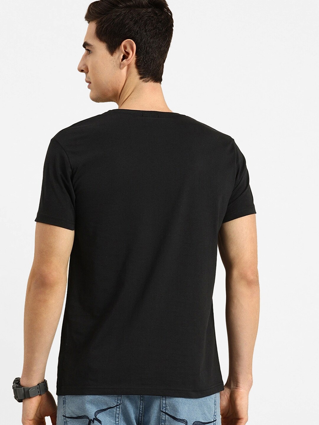 

Bewakoof Pack Of 2 Black Printed Pure Cotton T-shirt