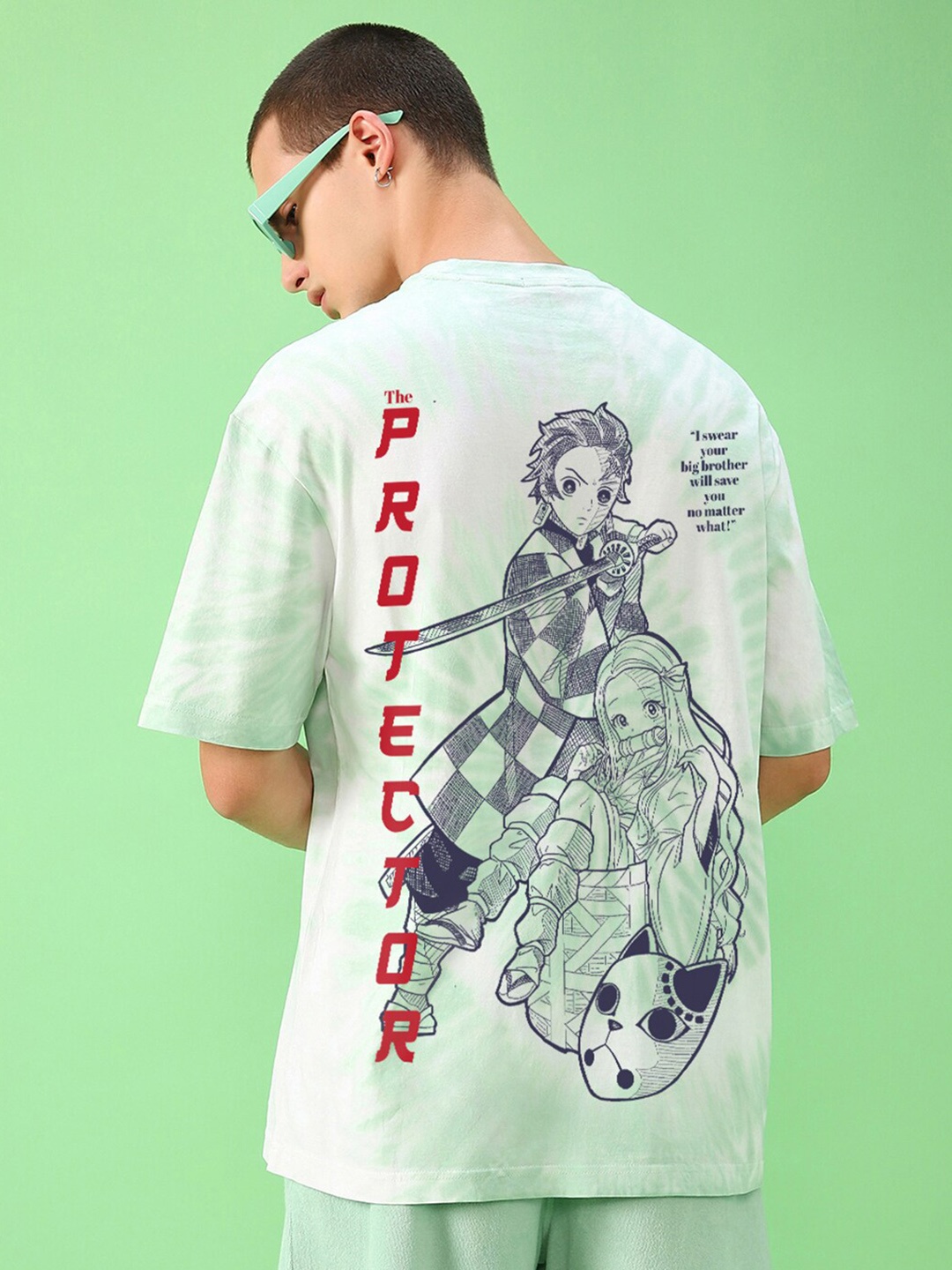 

Bewakoof Tanjiro Kamado Graphic Printed Oversized T-shirt, White
