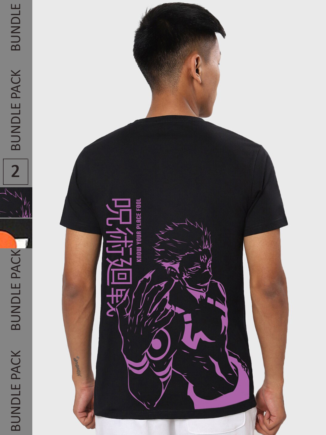 

Bewakoof Black Pack of 2 Graphic Printed Pure Cotton T-shirt