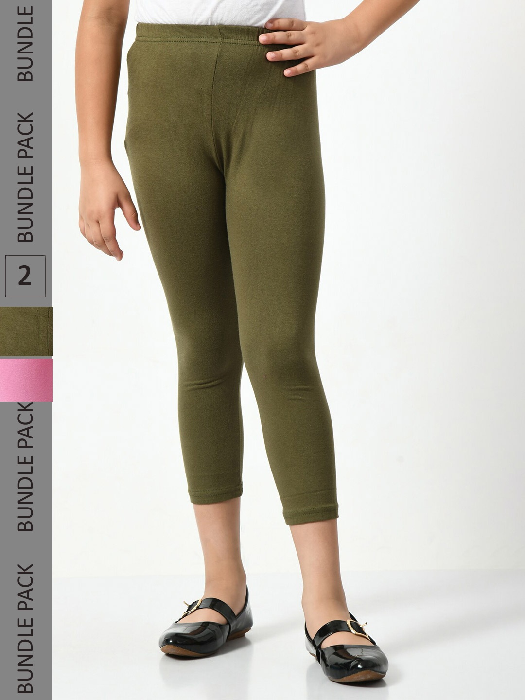 

BAESD Girls Pack Of 2 Capris, Green