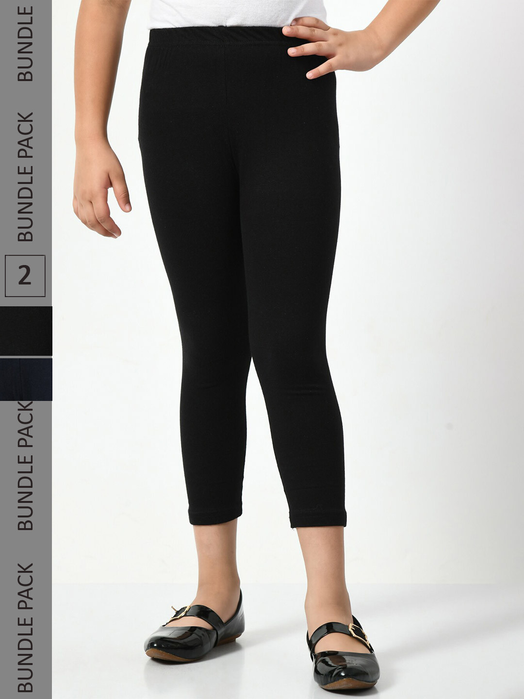 

BAESD Girls Pack of 2 High Rise Capris, Black