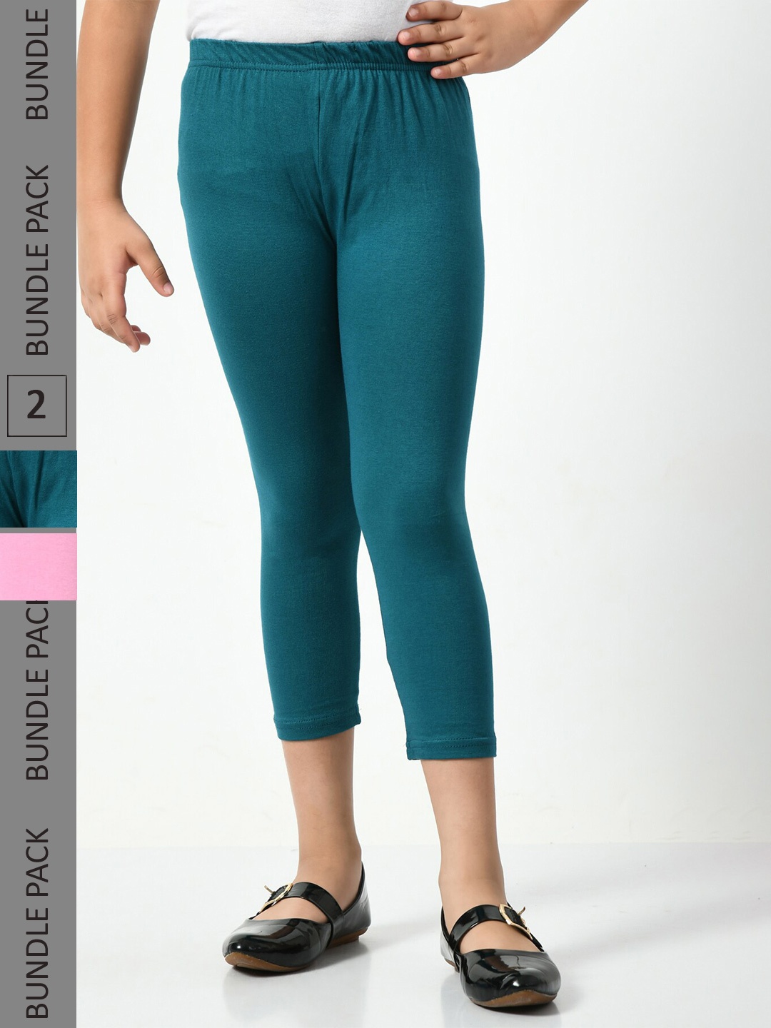 

BAESD Girls Pack of 3 High Rise Capris, Teal