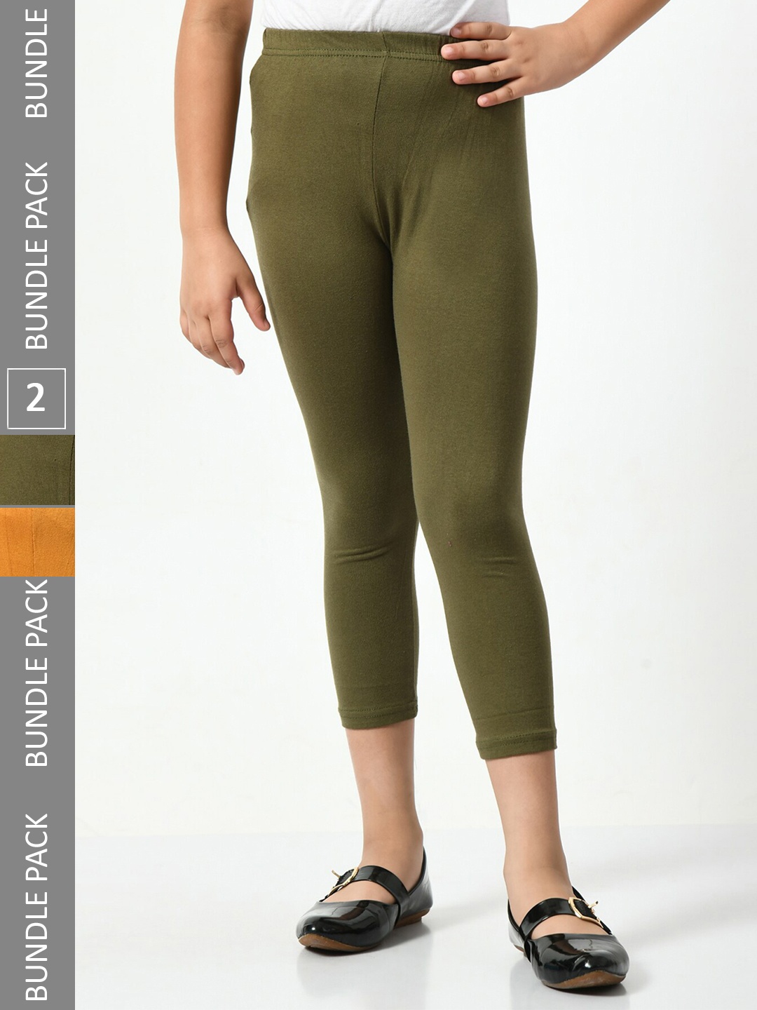 

BAESD Girls Pack Of 2 Capris, Green