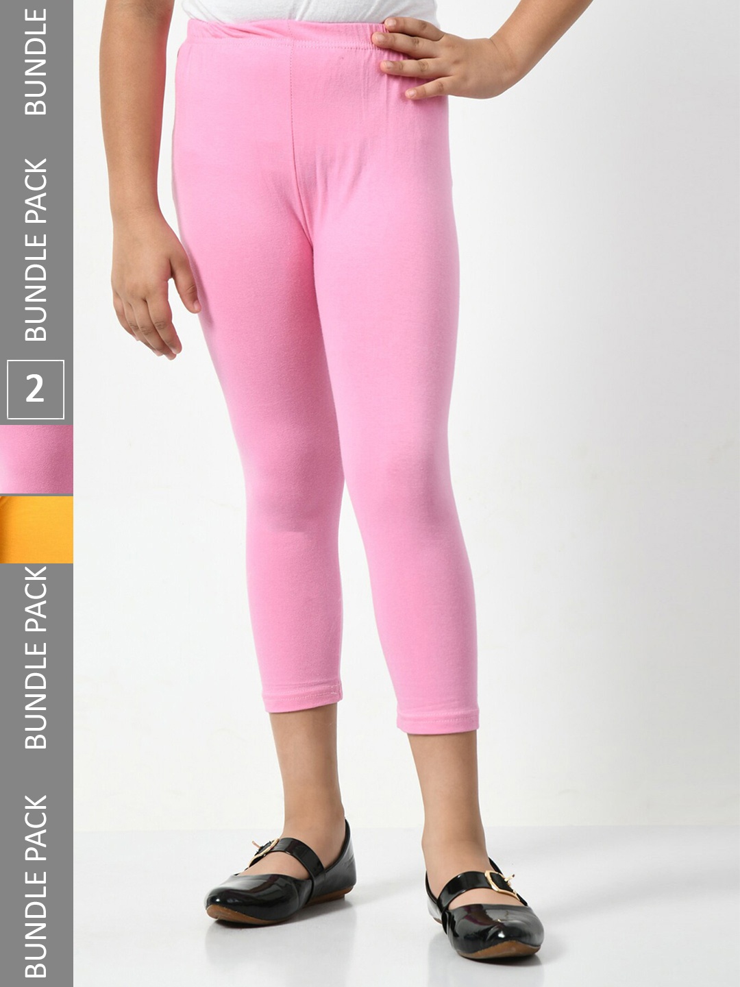 

BAESD Girls Pack Of 2 Skinny Fit Mid Rise Capris, Pink