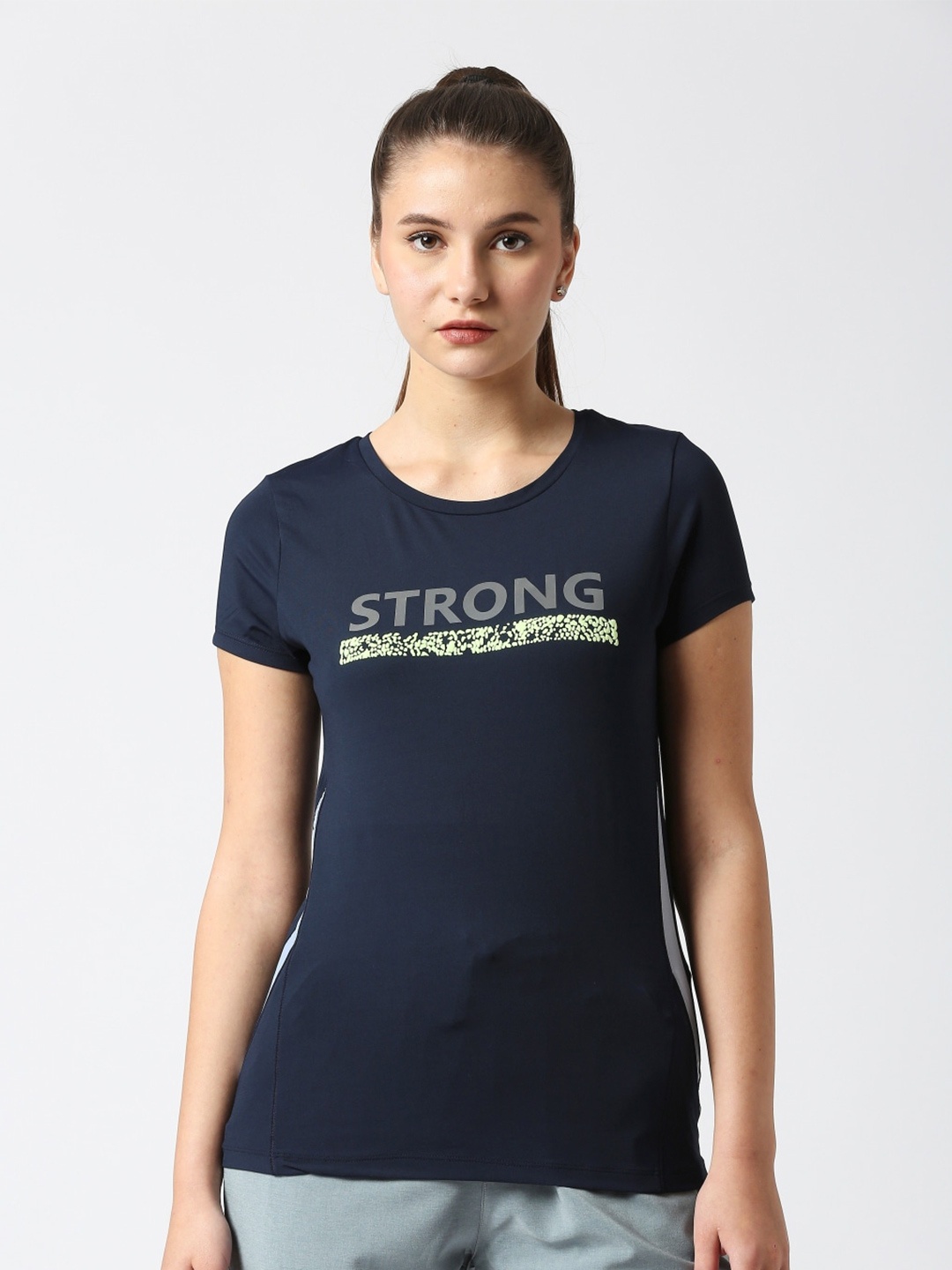 

Lovable Sport Typography Printed Round neck Relaxed Fit T-shirt, Navy blue