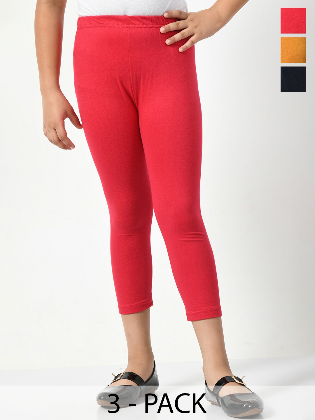

BAESD Girls Pack Of 3 Mid-Rise Capris, Coral