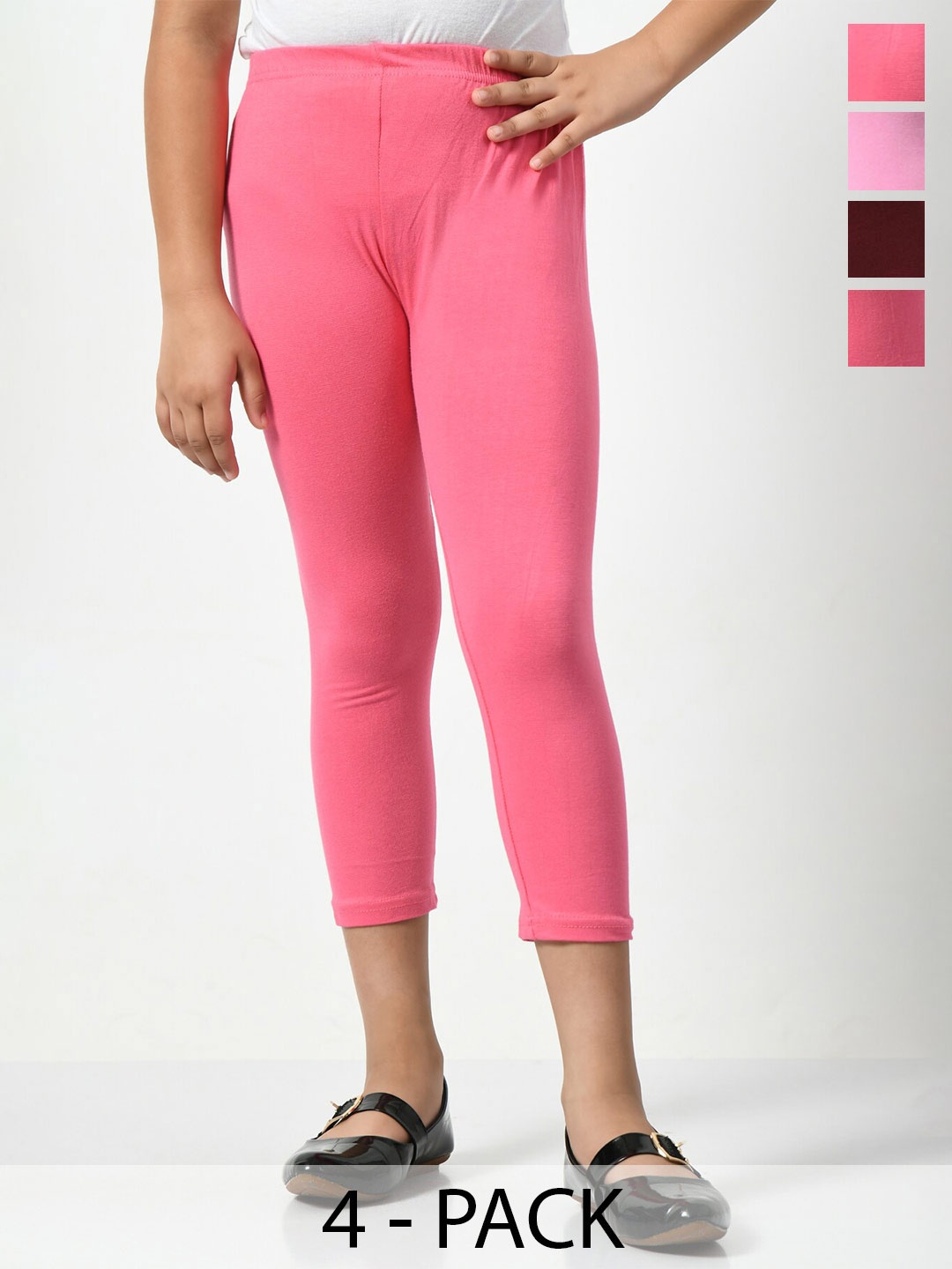 

BAESD Girls Pack Of 3 Mid-Rise Capris, Pink