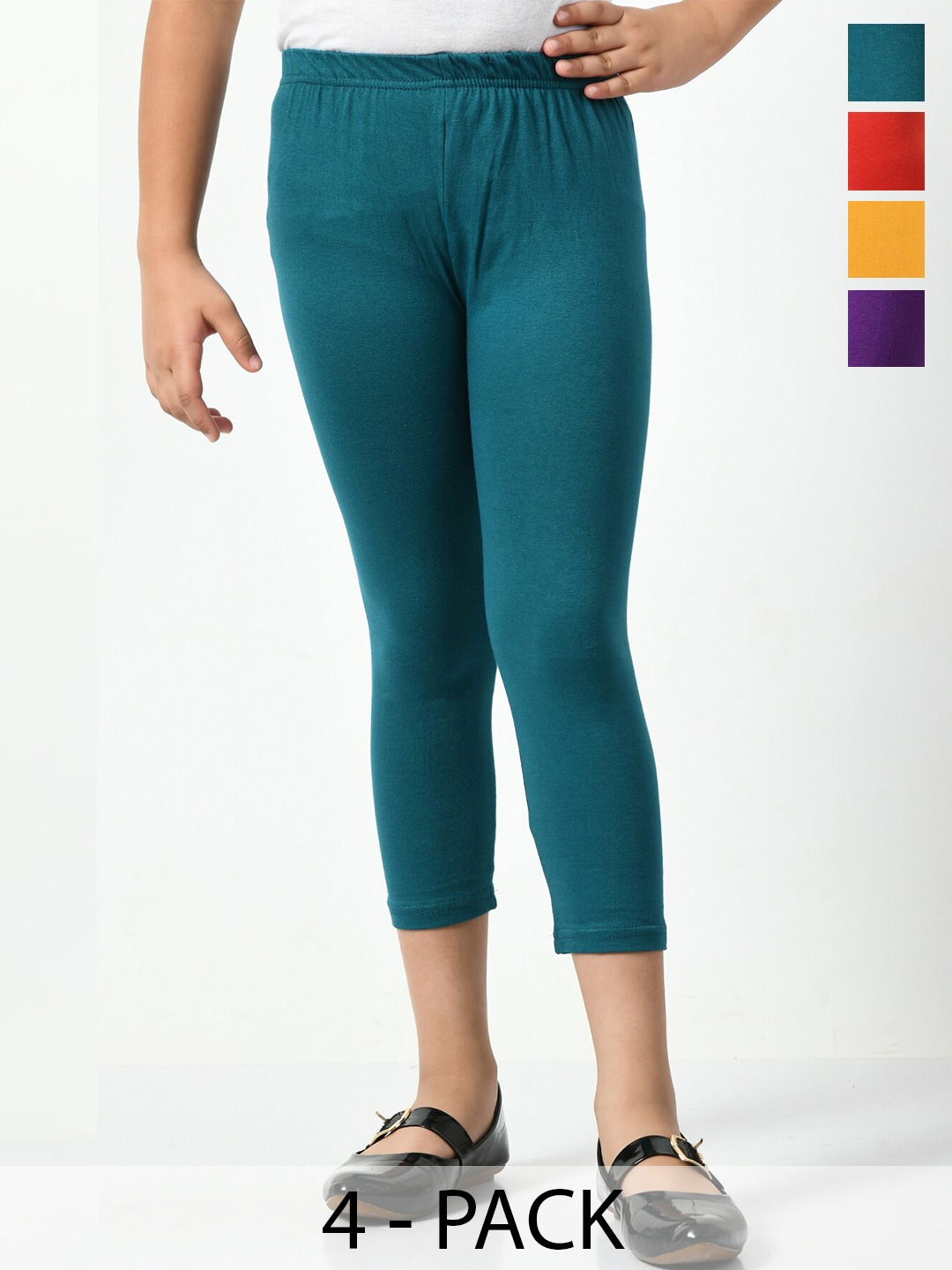 

BAESD Girls Girls Pack Of 4 Mid-Rise Capris, Teal