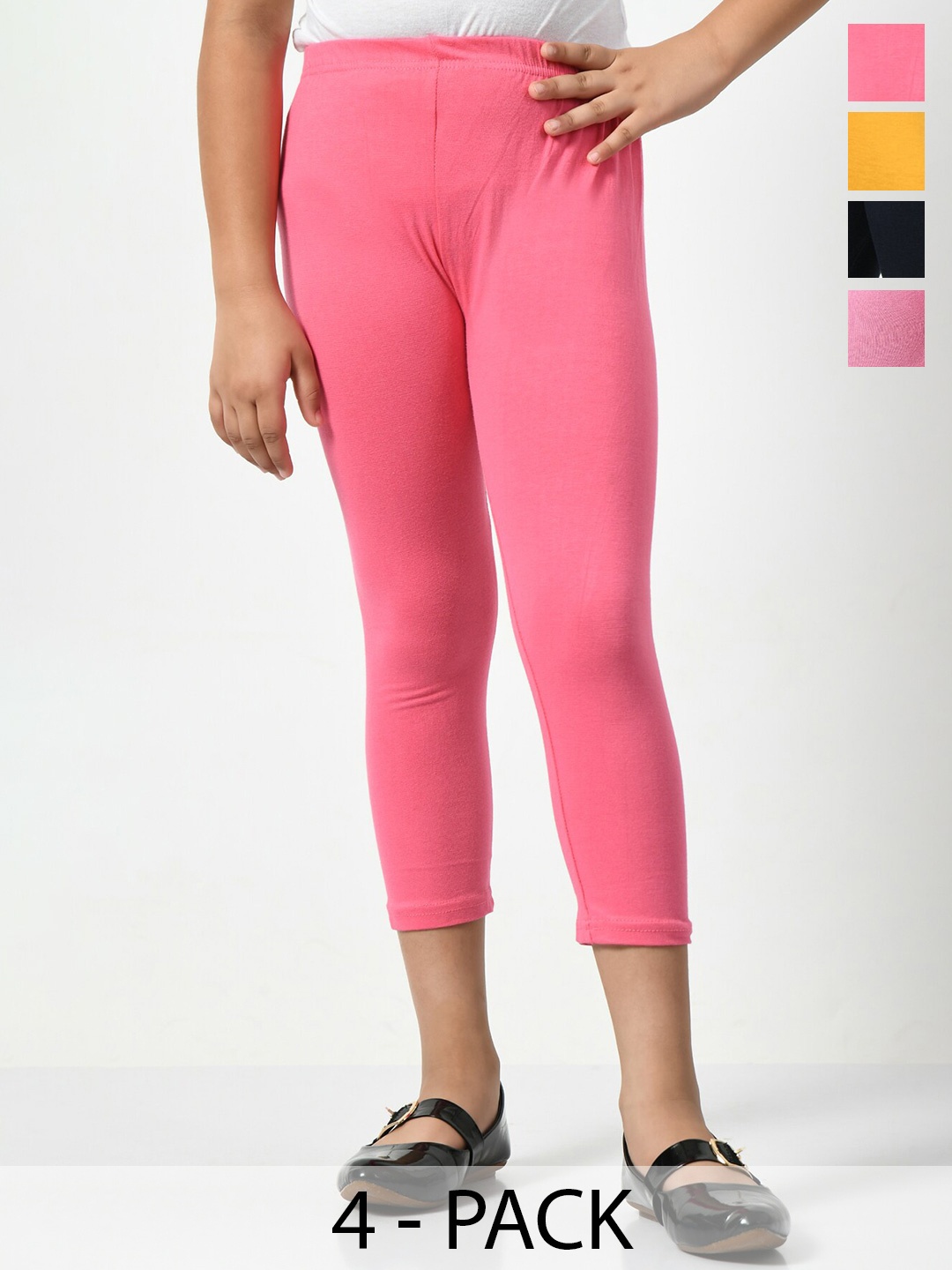 

BAESD Girls Pack Of 4 Capris, Pink