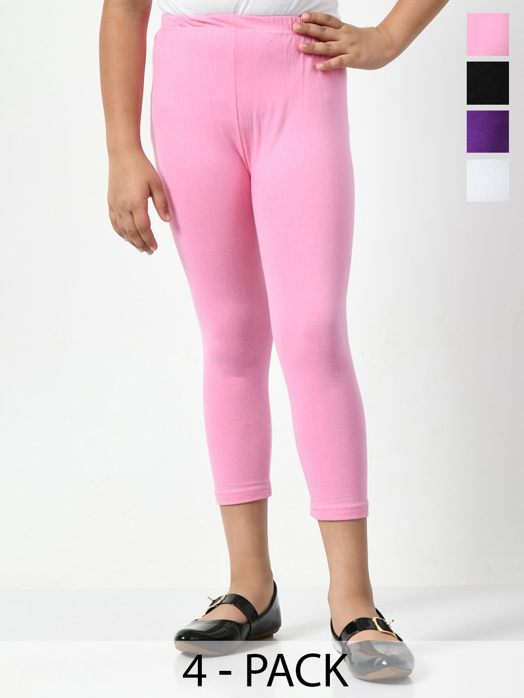 

BAESD Girls Pack of 4 High Rise Capris, Pink