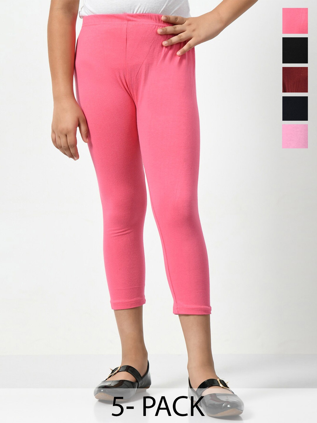 

BAESD Girls Pack Of 5 Capris, Pink