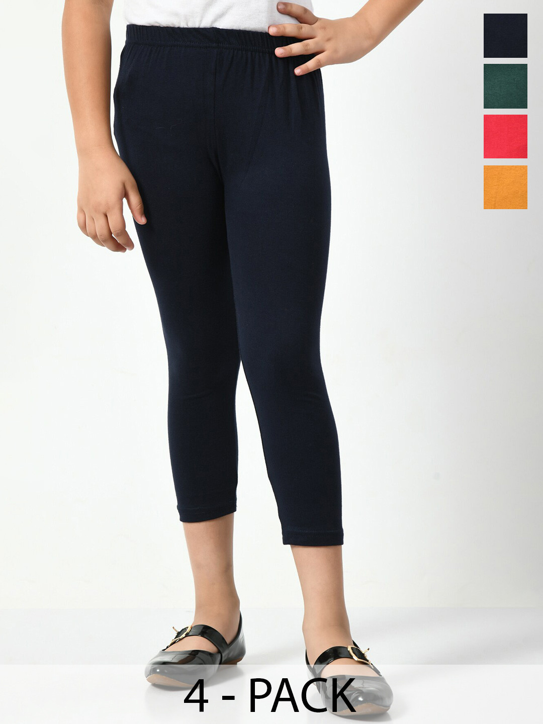 

BAESD Girls Pack Of 4 Skinny Fit Capris, Pink