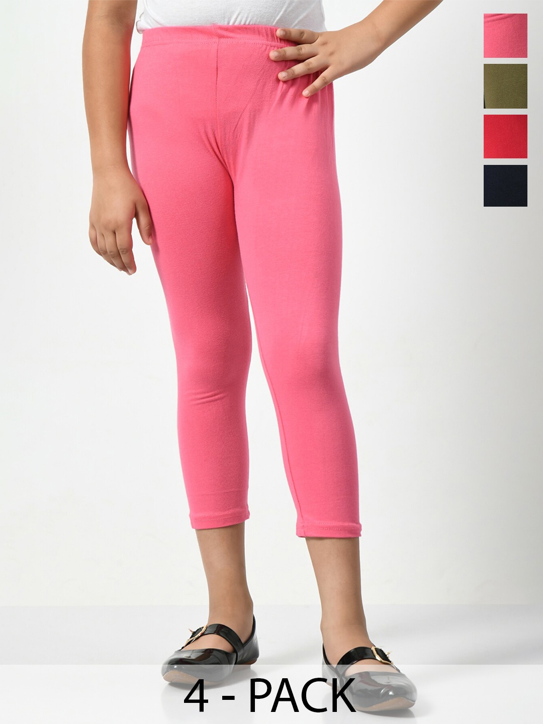 

BAESD Girls Pack Of 4 Capris, Pink