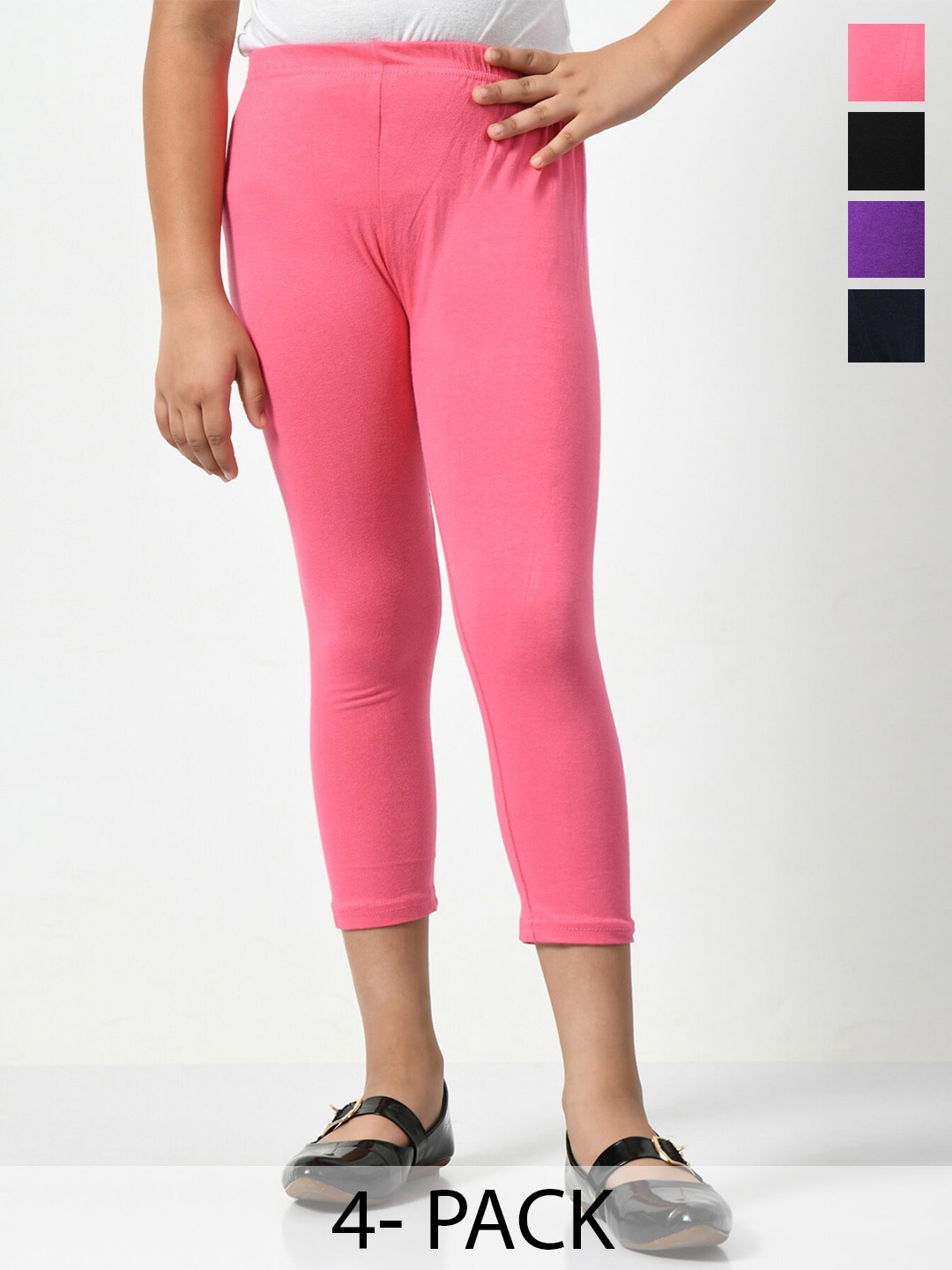 

BAESD Girls Pack Of 4 Capris, Violet