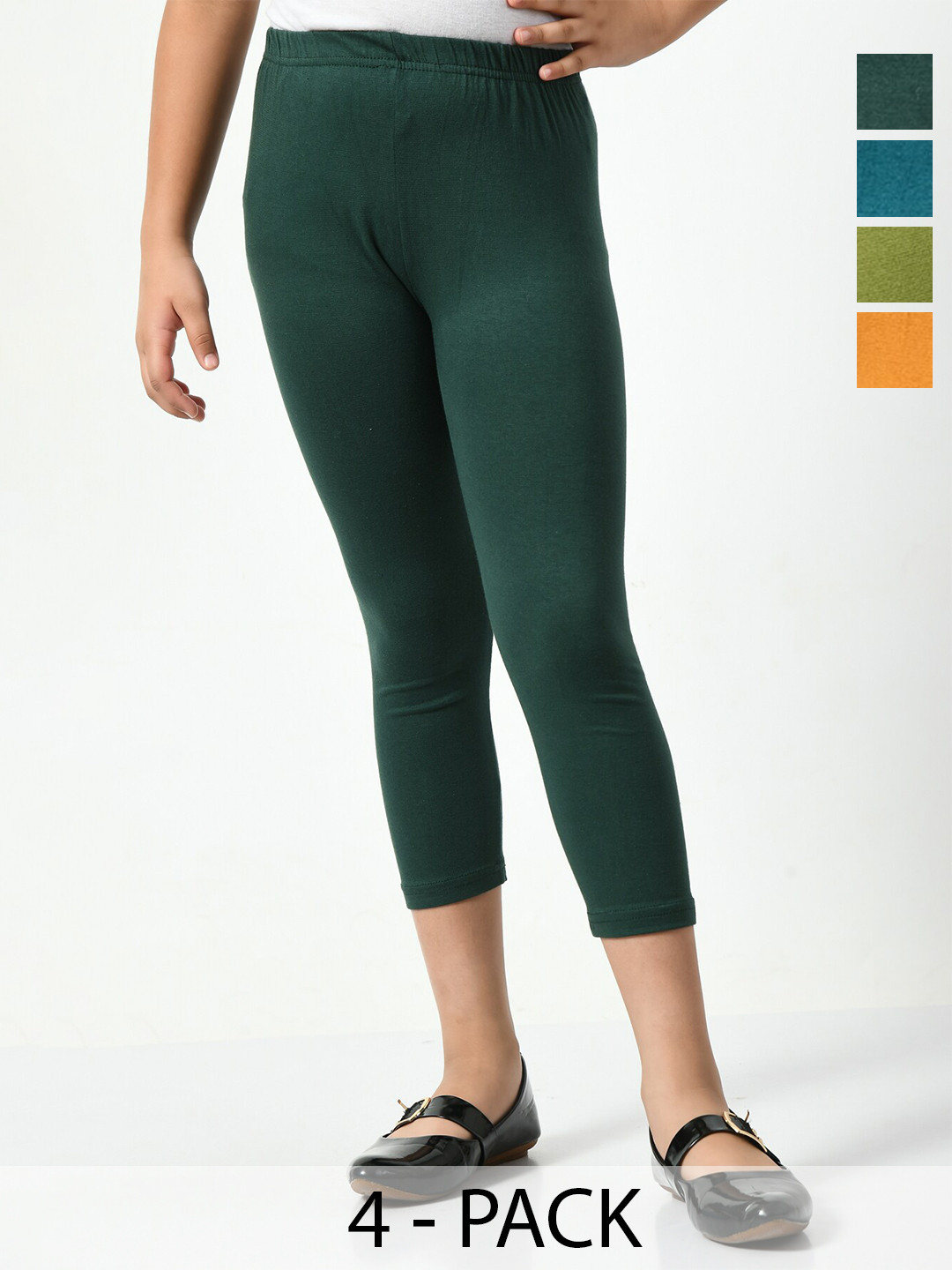 

BAESD Girls Pack Of 4 Mid-Rise Capris, Olive