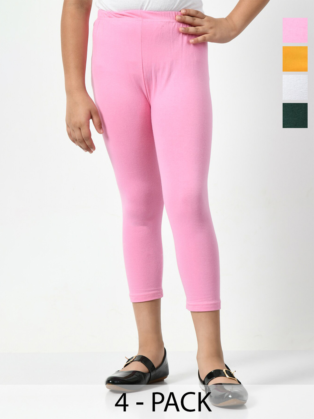 

BAESD Girls Pack Of 4 Mid-Rise Capris, Yellow