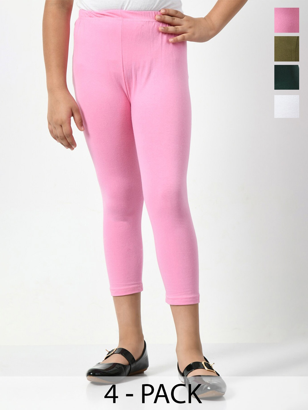 

BAESD Girls Pack of 4 High Rise Capris, Pink